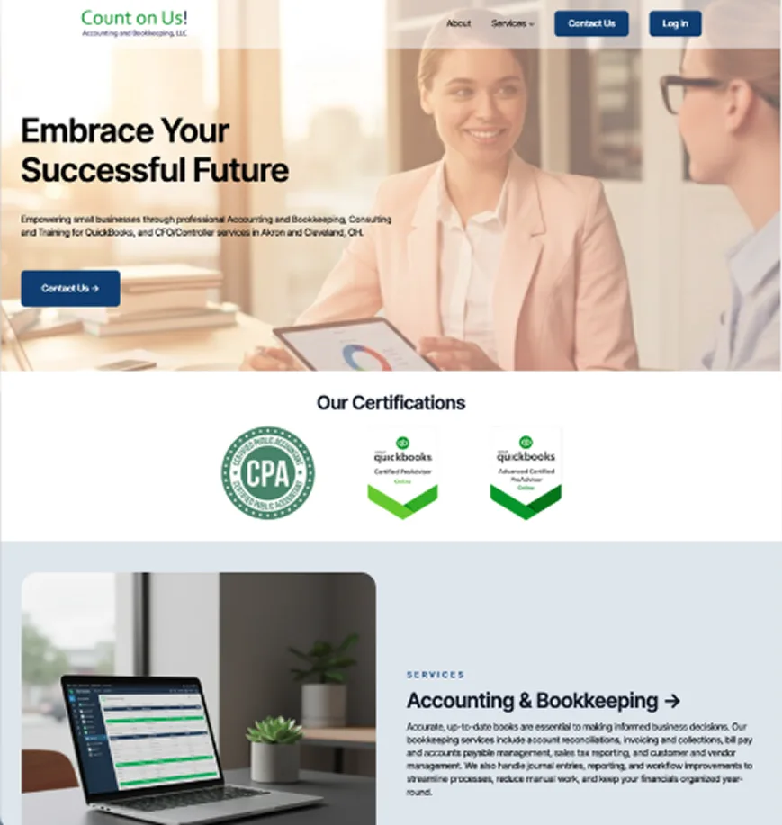 Count on Us! Accounting and Bookkeeping LLC website