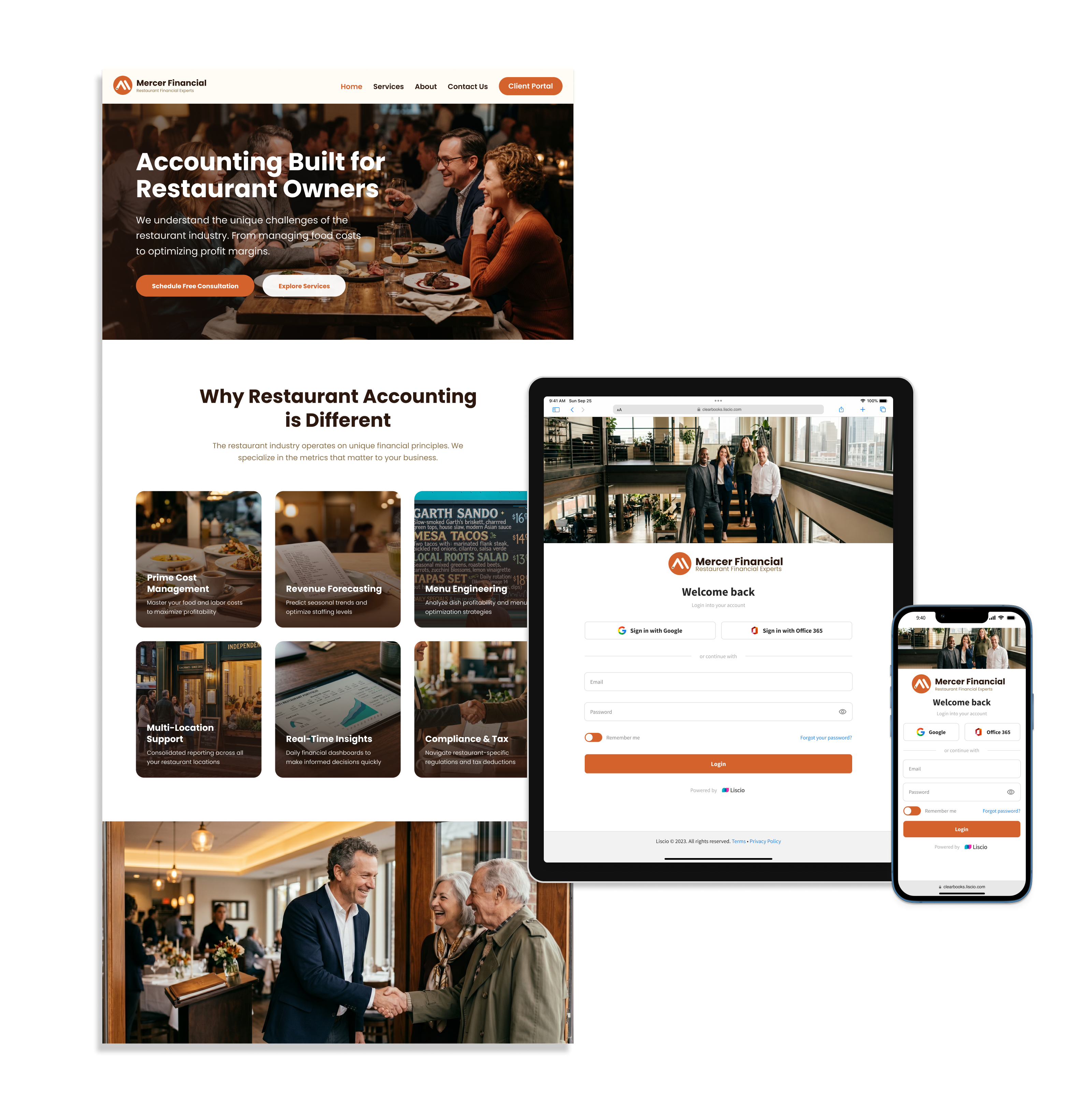 Tax firm website connected to a Liscio secure client portal