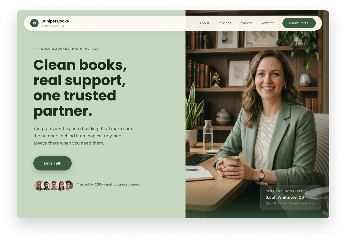 Bookkeeping firm website design example