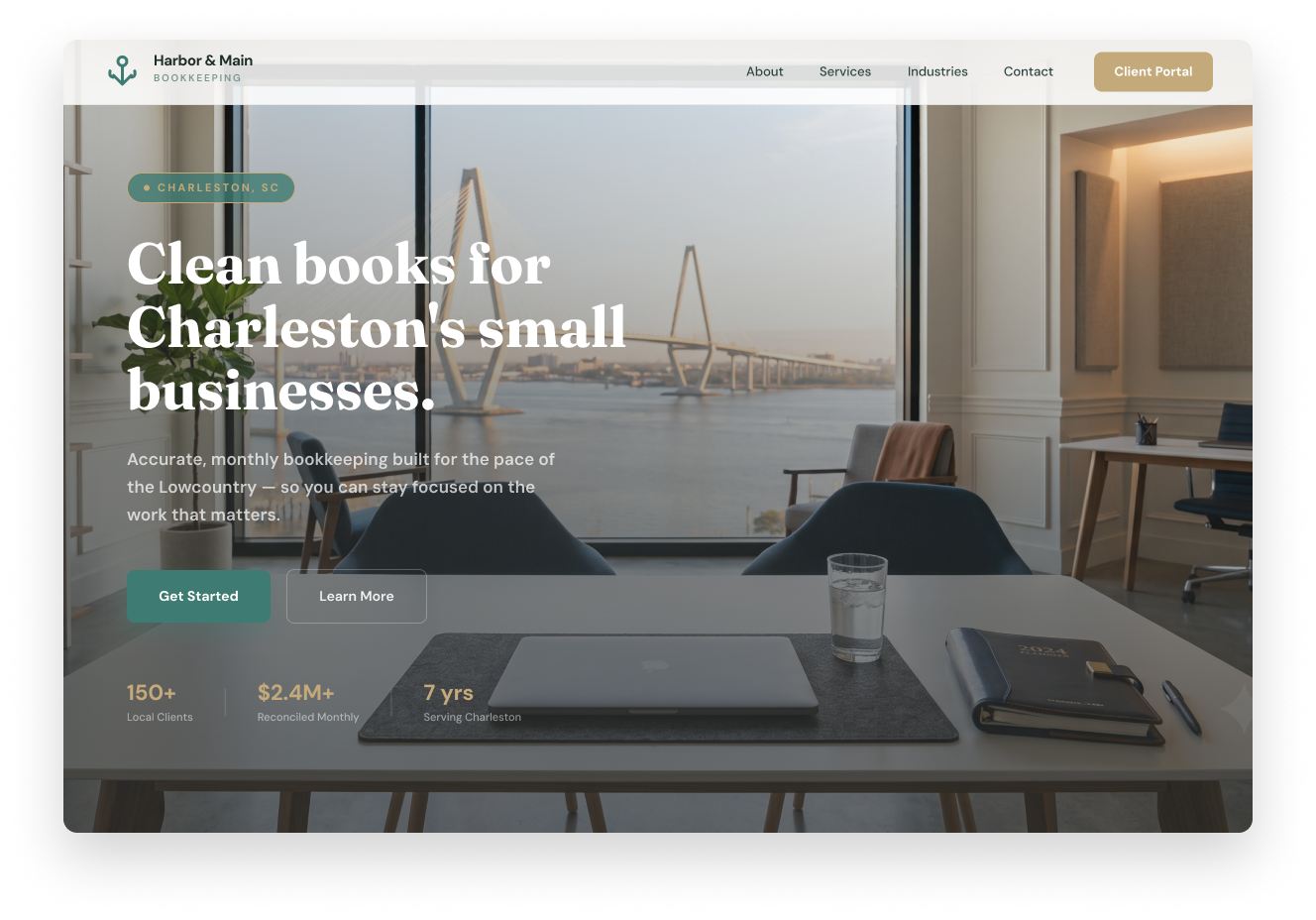 Bookkeeping firm website design example