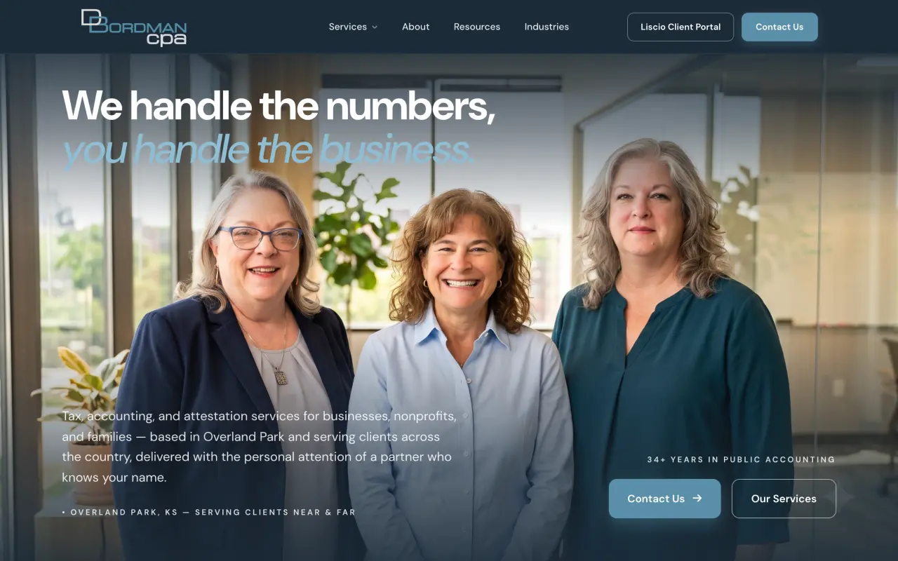 Accounting firm website design example