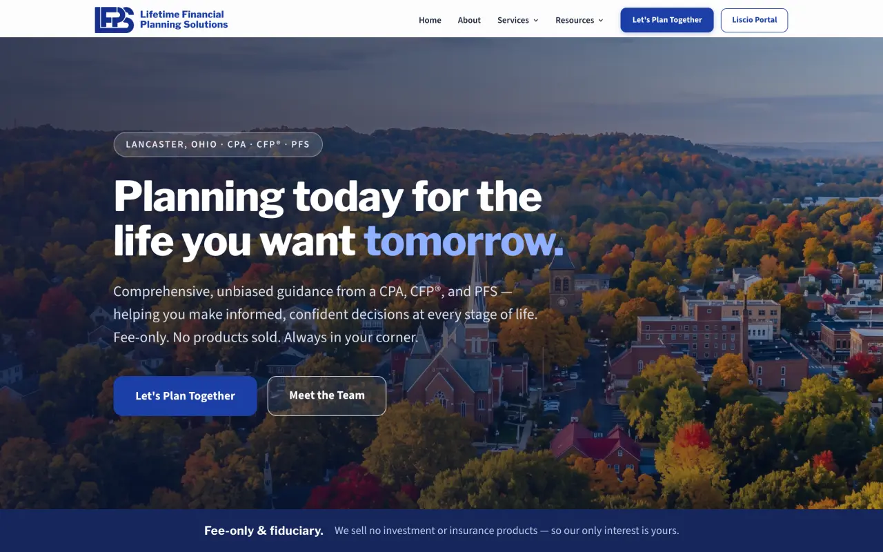 Accounting firm website design example