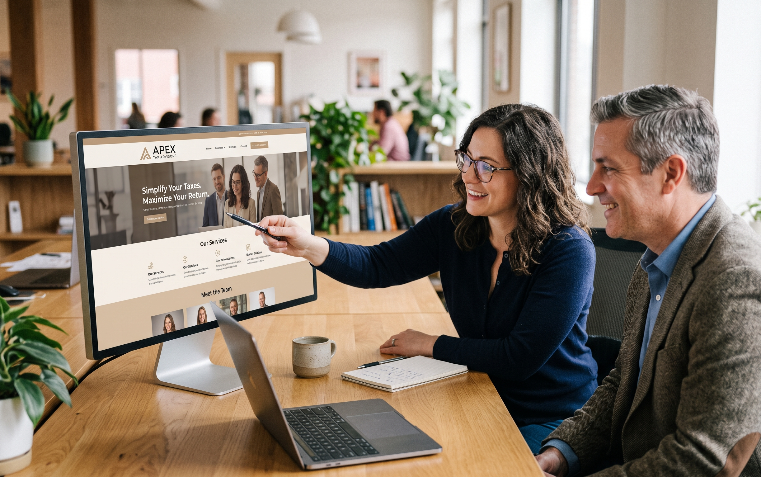Liscio team building a tax firm website
