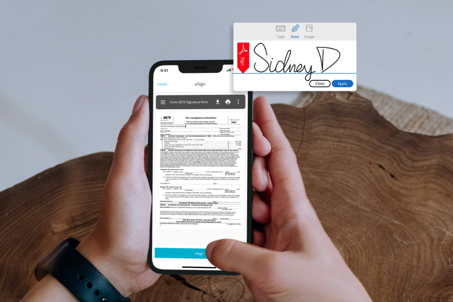 Client e-signing form 8879 using Liscio automated tax delivery 